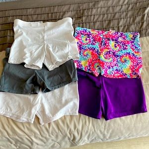 Girls shorts size large 10–12, 85% nylon and 15% spandex